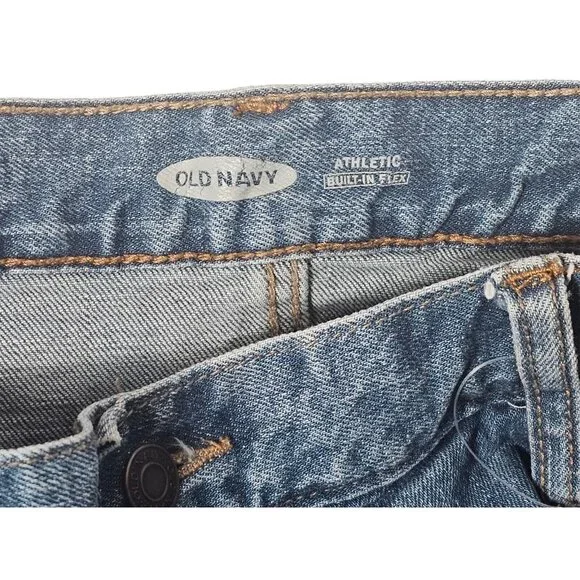 Old Navy Men's Size 38x32 Straight Leg Light Wash 100% Cotton Denim Jeans - Picture 6 of 9